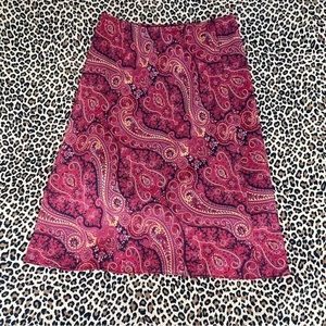 Vintage Skirt y2k 90s USA Stretchy Paisley Medium Hippy Artsy Hipster Trendy